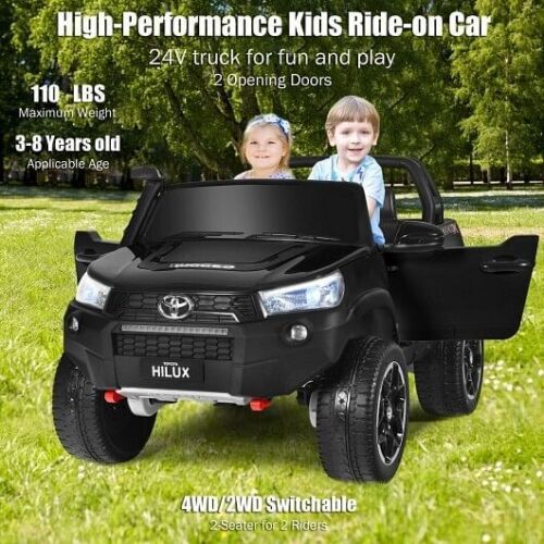 2*12V Official Toyota Hilux Ride-On Truck Car 2-Seater 4WD with Remote Control - Custom Painted