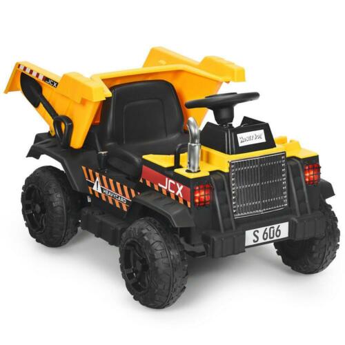 12V Electric Ride On Dump Truck with Remote Control for Kids - Construction Tractor with Working Bucket
