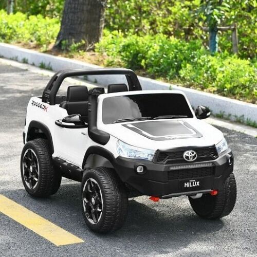 2*12V Authorized Toyota Hilux Ride On Truck Car 2-Passenger 4x4 with Remote Control in White