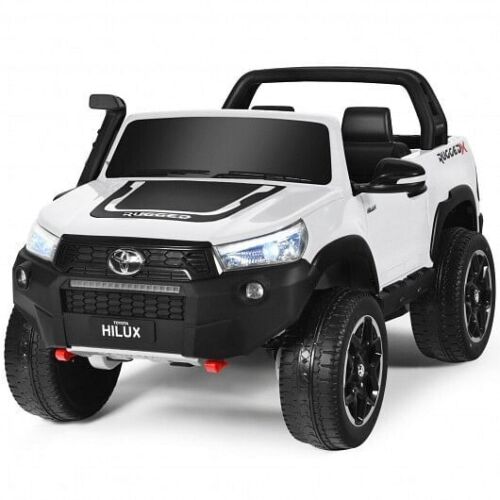 2*12V Authorized Toyota Hilux Ride On Truck Car 2-Passenger 4x4 with Remote Control in White