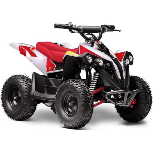 MotoTec E-Bully Electric Ride-On ATV - MT-E-Bully-ATV-36v-1000w_White (White/Red) ?