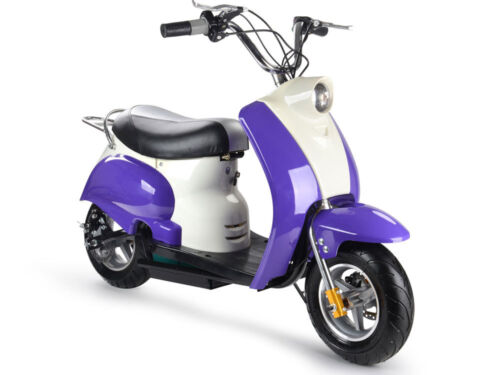 MotoTec 24v Electric Scooter in Lavender - Ride On Toy - Battery Powered - MT-EM - Excludes Sales in California