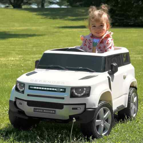 Licensed Land Rover Defender Kids Ride-On Car with LED Lights, MP3 Player, and Remote Control - 12V SUV for Girls