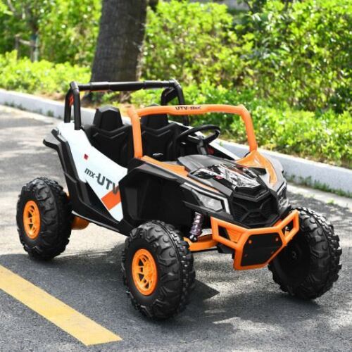 12 V Electric Children's Ride-On Vehicle 2-Passenger Sport Utility Vehicle Off-Road UTV with Remote Control - White