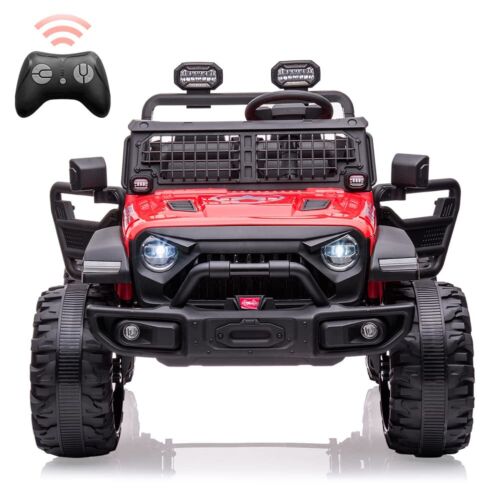 Red 24V Children's Electric Car with Remote Control - 2 Seater 20” Oversized Seat Truck