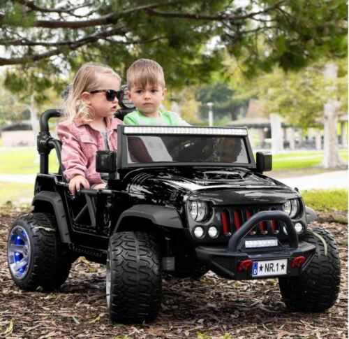 24V DUAL SEAT CHILDREN'S RIDE-ON VEHICLE JEEP CAR TOY WITH 2 HIGH-PERFORMANCE ENGINES, PNEUMATIC WHEELS, MUSIC PLAYER + REMOTE CONTROL