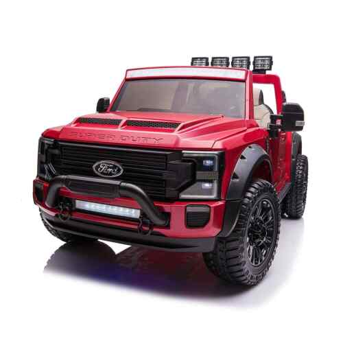 24V 2 Seater Ford F450 Exclusive Edition Children's Ride-On Truck, Illuminated with Remote Control - Crimson
