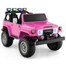 12V Two-Seater Licensed Children's Electric Toyota FJ40 Car with 2.4G Remote Control - Pink