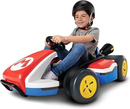 Super Mario Kart 24V Battery-Powered Ride-On Racer with 3 Speeds - Speeds Up to 8 MPH