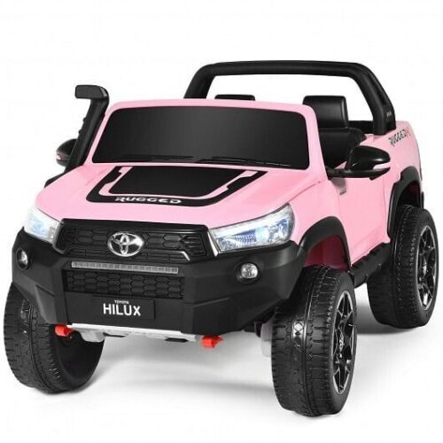2*12V Authorized Toyota Hilux Ride-On Truck Vehicle 2-Passenger 4x4 with Remote Control - Pink