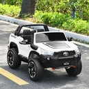 2*12V Authorized Toyota Hilux Electric Ride On Truck Vehicle 2-Seater 4WD with Remote Control in White