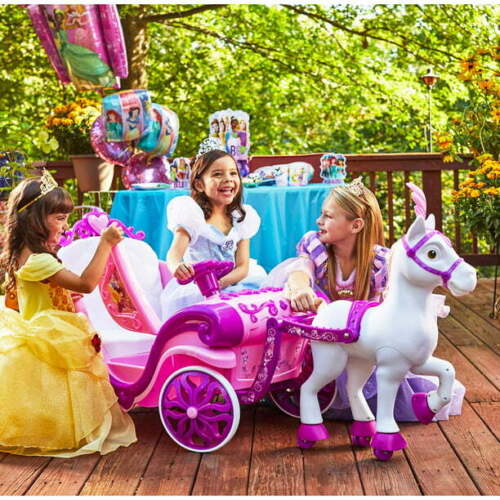 Huffy 17318 Disney Princess Royal Horse & Carriage 6V Ride-on Toy Pink with Complimentary Shipping