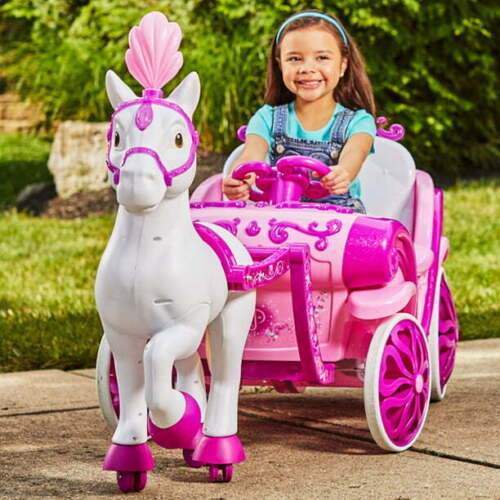 Huffy 17318 Disney Princess Royal Horse & Carriage 6V Ride-on Toy Pink with Complimentary Shipping
