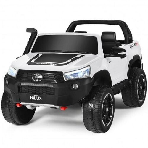2*12V Authorized Toyota Hilux Electric Ride On Truck Vehicle 2-Seater 4WD with Remote Control in White