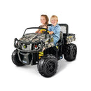 Battery-Powered Camouflage Gator XUV Ride-On Toy with Dumping Function and 12 Volt High-Traction Wheels for Kids