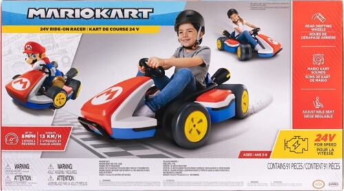 Mario Riding Car NEW Super Mario Kart 24V 3-Speed Drifting Ride-On Racer with Adjustabl