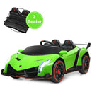 Licensed 12V Lamborghini Kids Ride On Car with RC & Swing Function - Green, 2-Seater