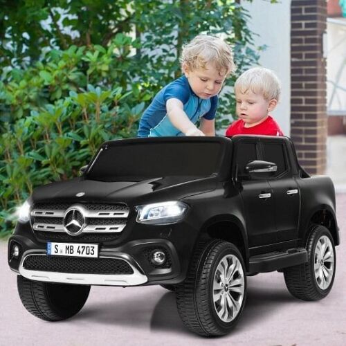 12V 2-Seater Children's Ride-On Car - Officially Licensed Mercedes Benz X Class Remote Control Vehicle with Storage Compartment - Black