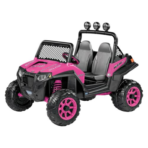 Peg Perego 12V Polaris RZR 900 Electric Ride-On Vehicle in Pink - Accommodates 2 Kids