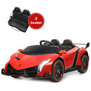 2-Seater Licensed Lamborghini Kids Ride On Car with RC and Swing Function - Red (12V)