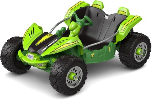12V Green Rechargeable Battery-Powered Kids Ride-On Dune Buggy ATV Racer