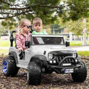 12V 2 Seater Children's Ride-On Jeep Truck - 2 High-Performance Motors, Illumination, Rubber Wheels + Remote Control