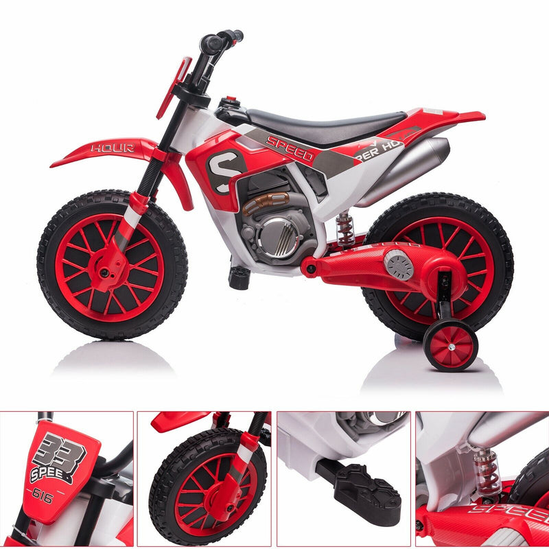 6 volt dirt sale bike with training wheels