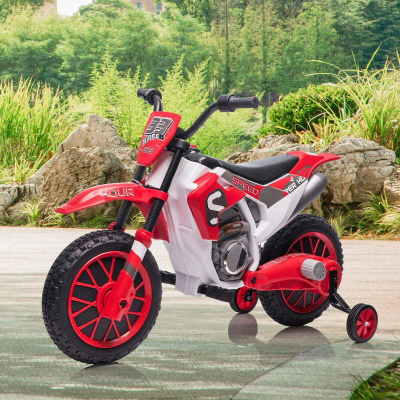 6 volt dirt bike with training wheels on sale