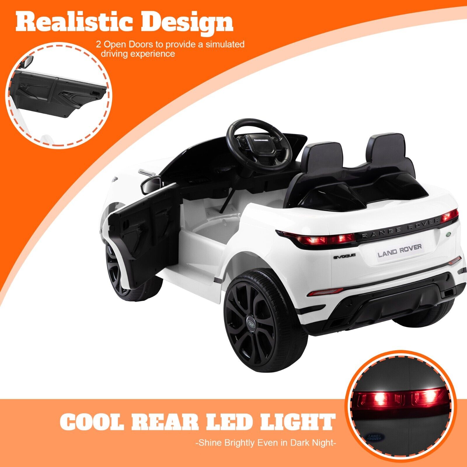 Land Rover Ride On TOBBI 12V Licensed Land Rover Ride On Car for Kids with Remote Control