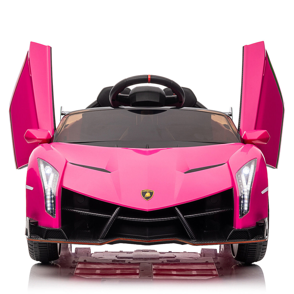 XMX615B Lamborghini Poison 12V Dual Drive Sports Car in Rose Red